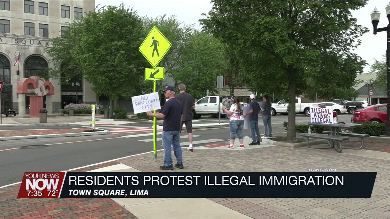 Lima residents hold demonstration downtown to voice opposition to illegal immigration